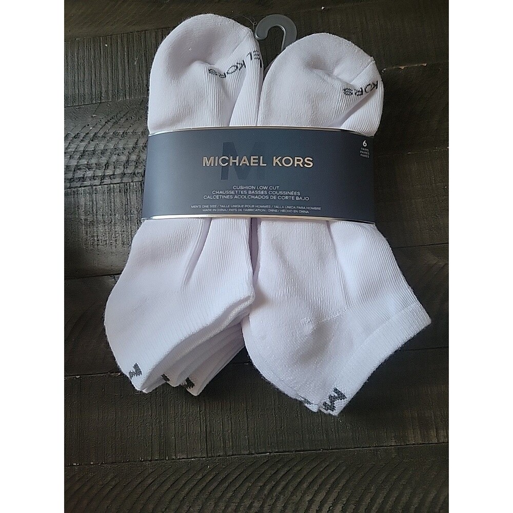 Michael Kors 6-pair classic sport socks 6pk Quarter socks Size L 6-12 White